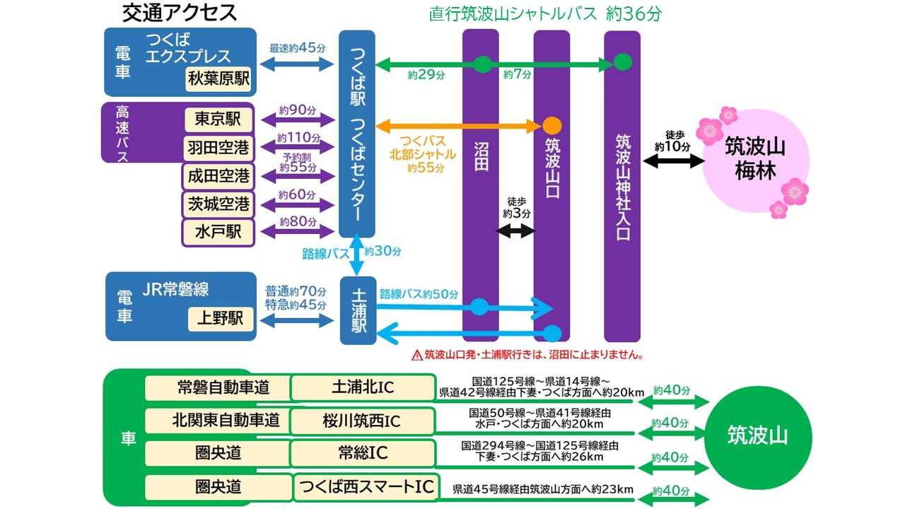 筑波山梅林交通アクセス図