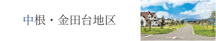 中根・金田台地区の文字と住宅地と一体となって良好な景観の中根・金田台地区の写真