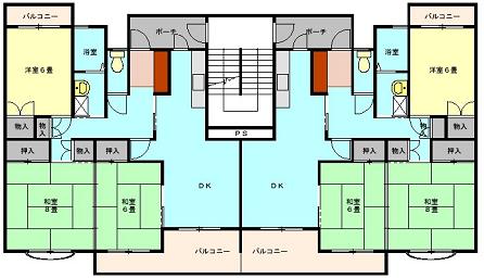 駒形団地3号棟、4号棟、5号棟の間取り図