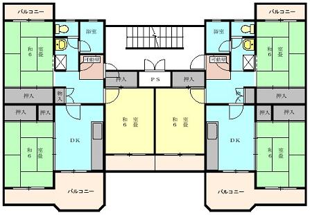 金田住宅1983年（昭和58年）建設、1984年（昭和59年）建設の間取り図