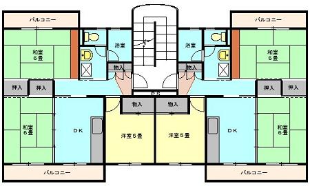 大砂住宅の間取り図