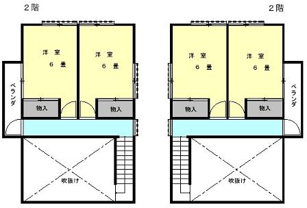 清水台住宅9号棟、12号棟2階の間取り図