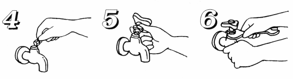 イラスト：蛇口パッキン交換方法4から6