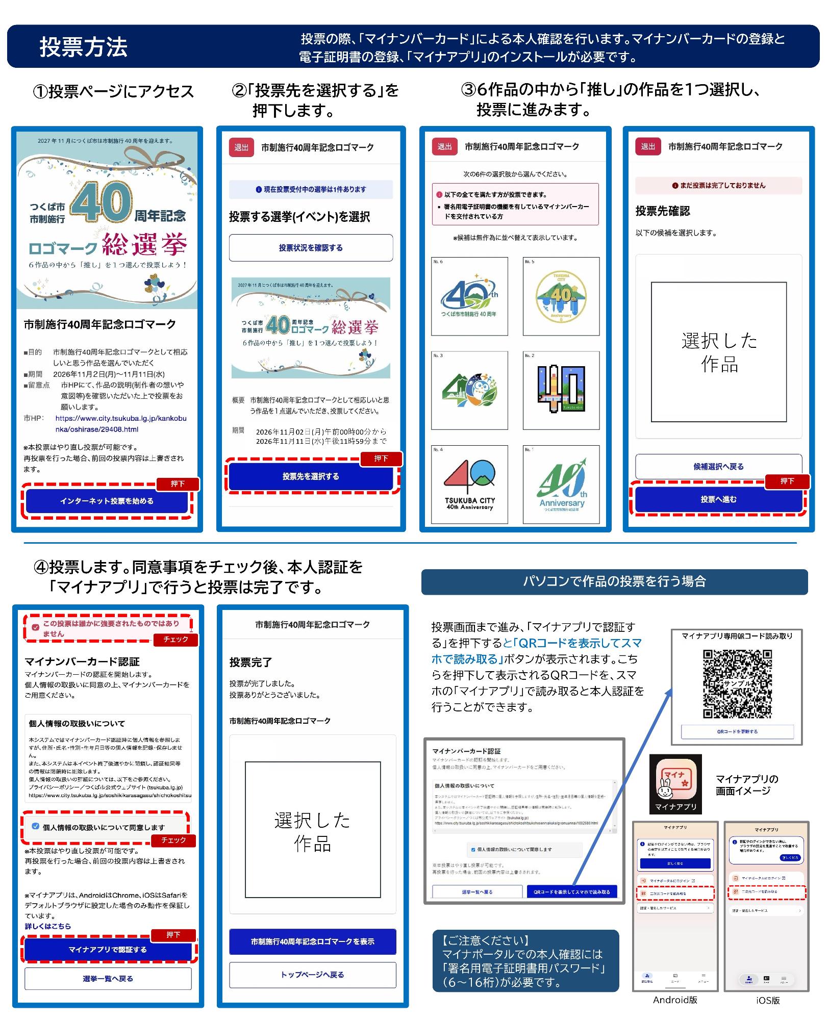 40周年記念ロゴマークインターネット投票の流れ