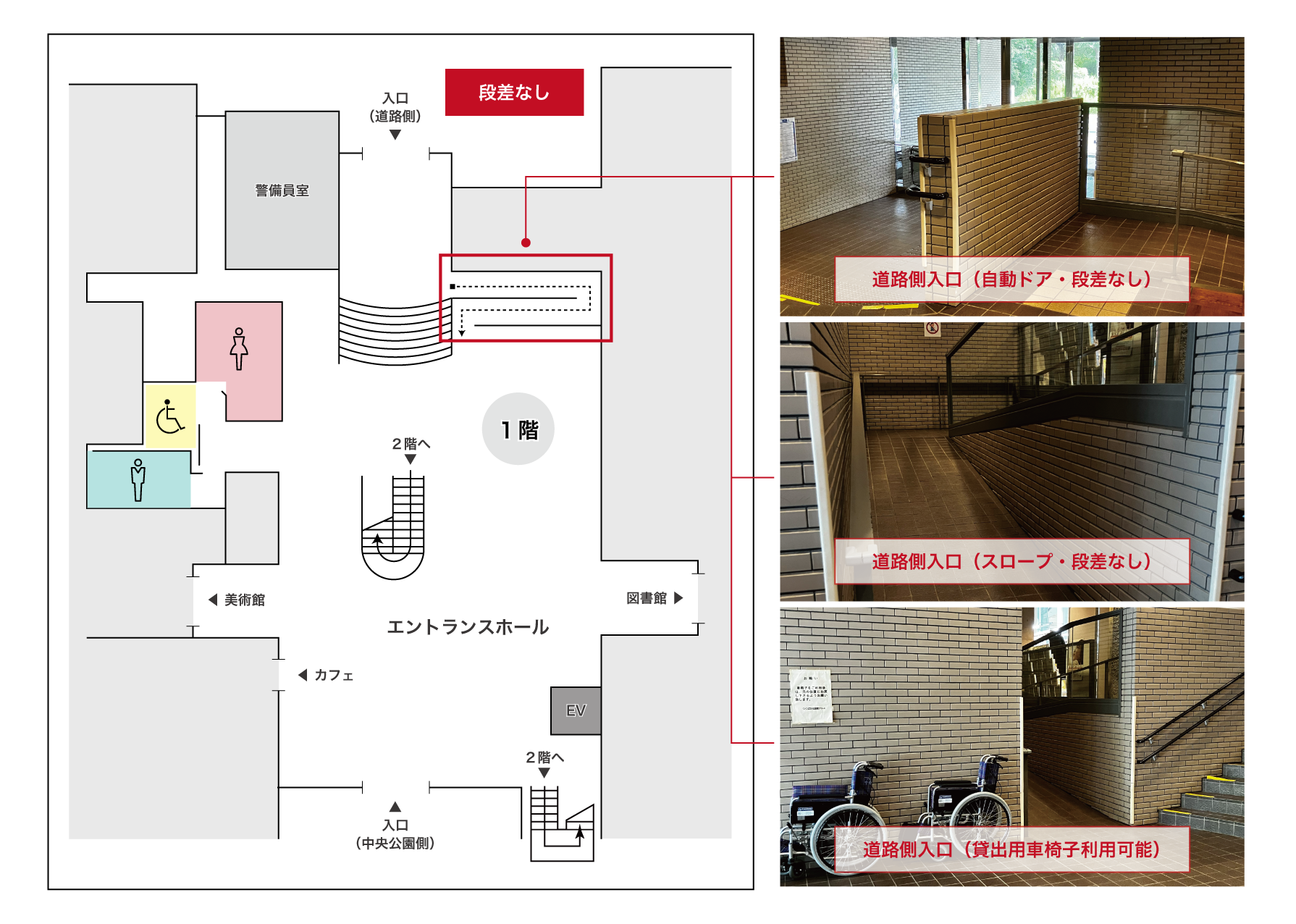 つくば文化会館アルス一階道路側入口情報