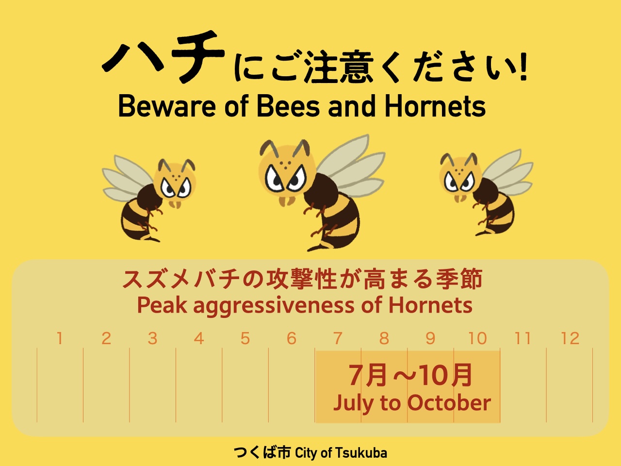 ハチにご注意ください