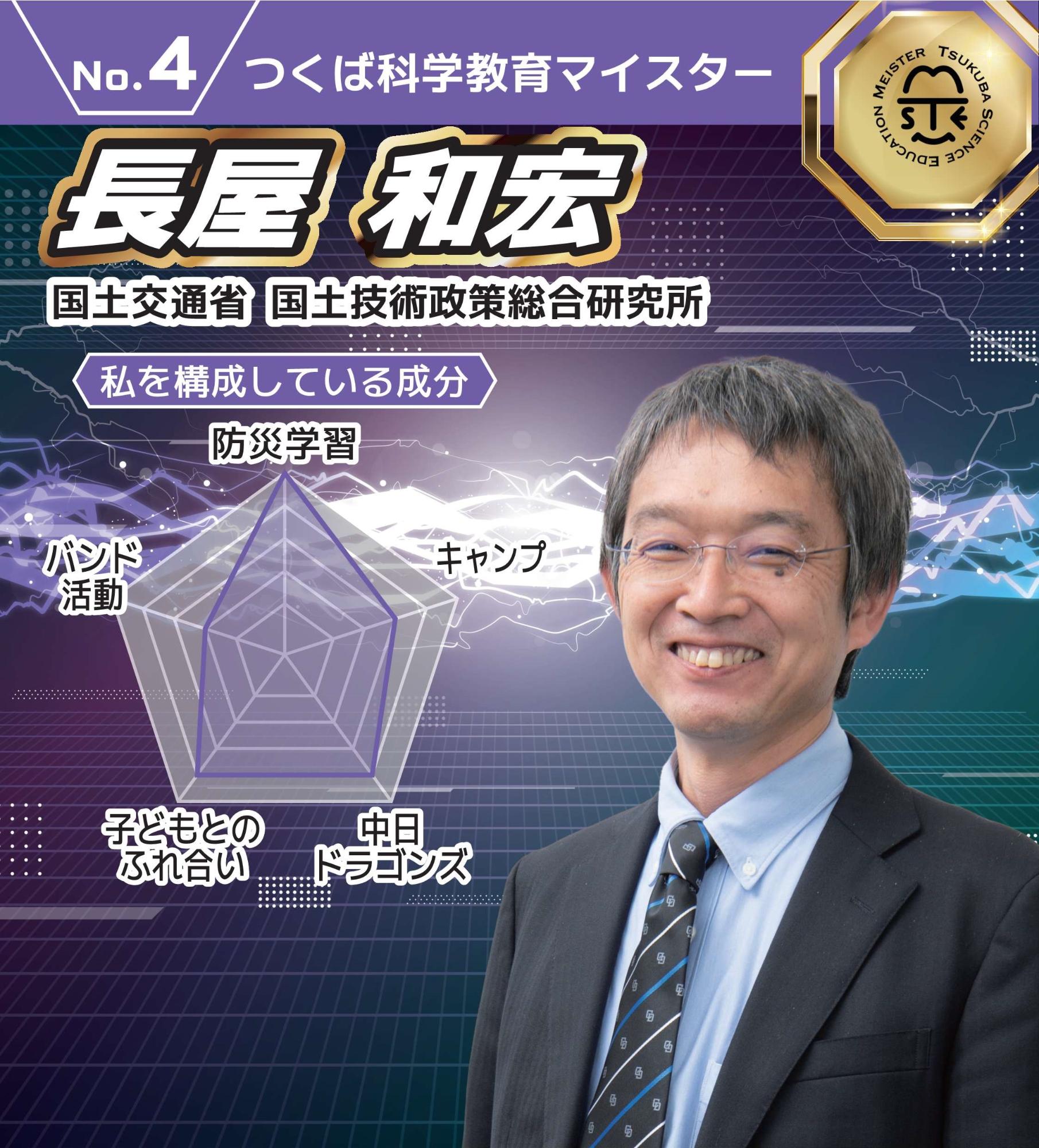 紫色の背景、長屋 和宏さんの写真