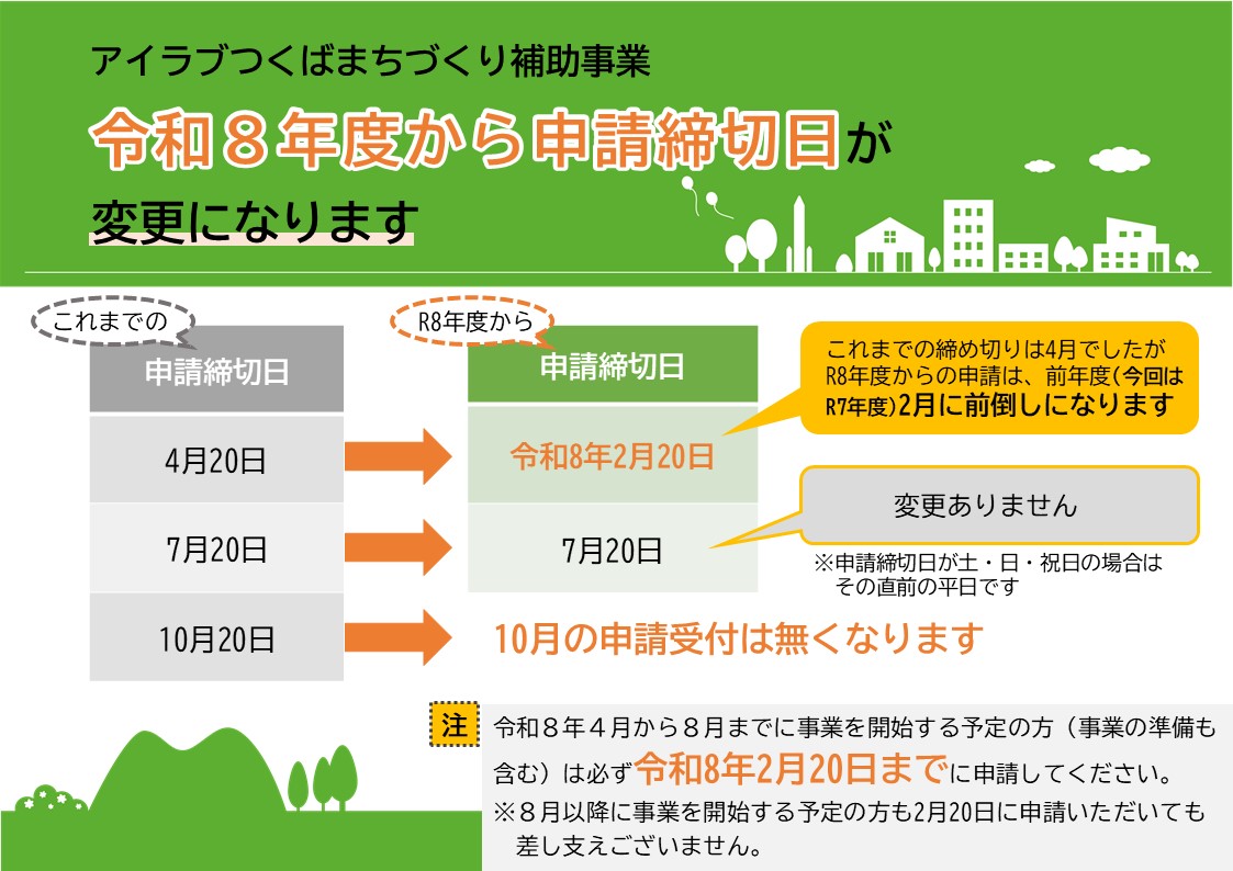 令和8年度からの申請締切日変更について
