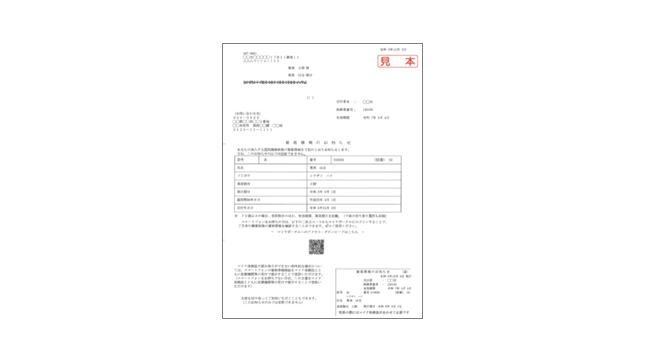 資格情報のお知らせイメージ図