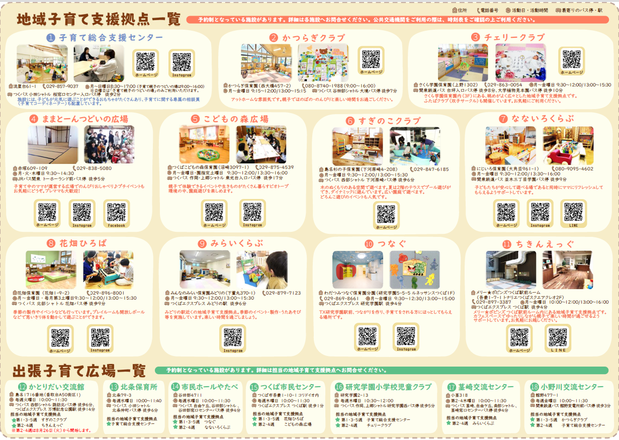 令和7年度地域子育て支援拠点・出張子育て広場案内チラシ(内面)