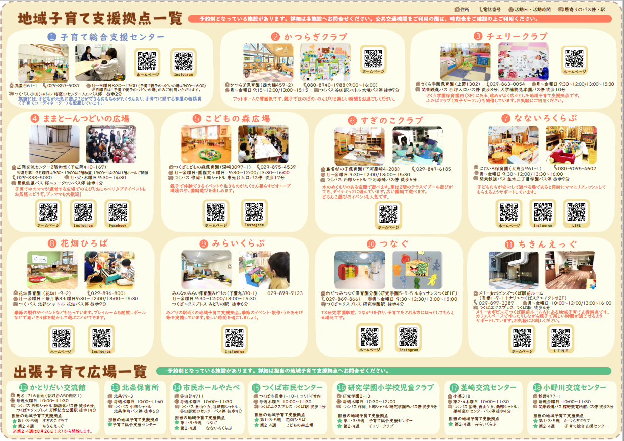 令和7年度地域子育て支援拠点・出張子育て広場案内チラシ(内面)