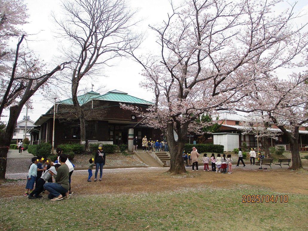 公園巡りに参加する子供たち