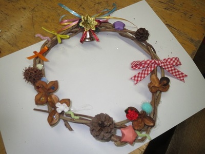 飾り付けられたリーフの作品2 できあがり
