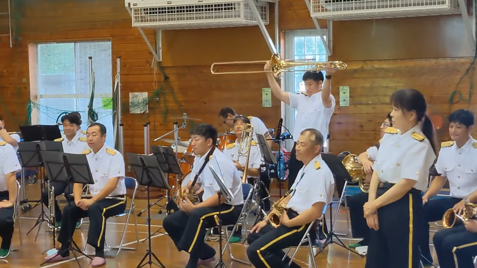 消防音楽隊の楽器紹介(トロンボーン)