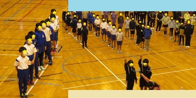 つくば市立児童館交流ドッジボール大会の開会宣言の写真