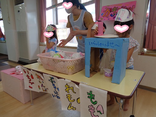 さくら組のかき氷屋さんの様子