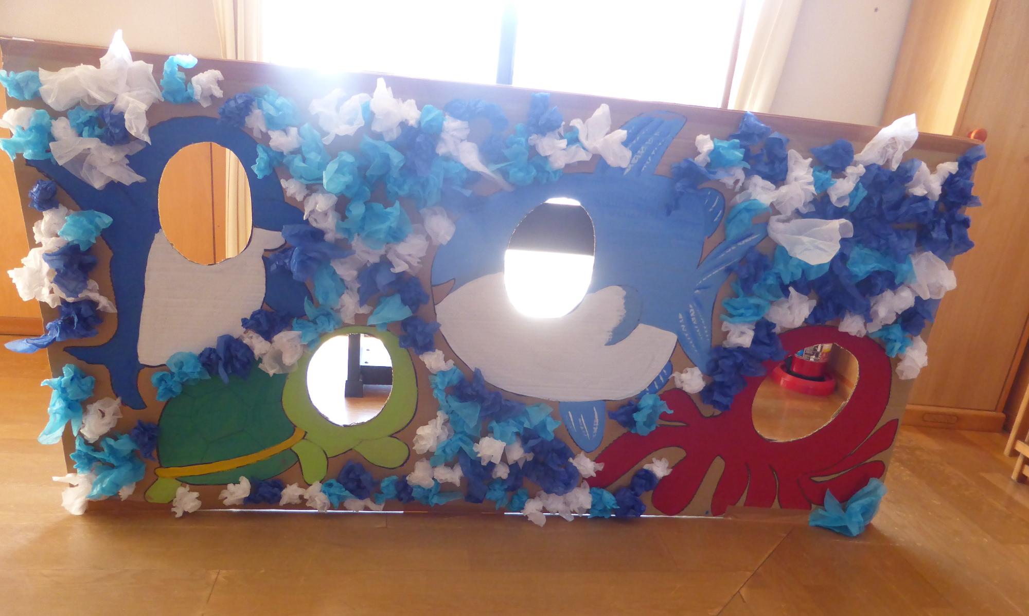 水族館の記念撮影に使う顔出しパネルです。