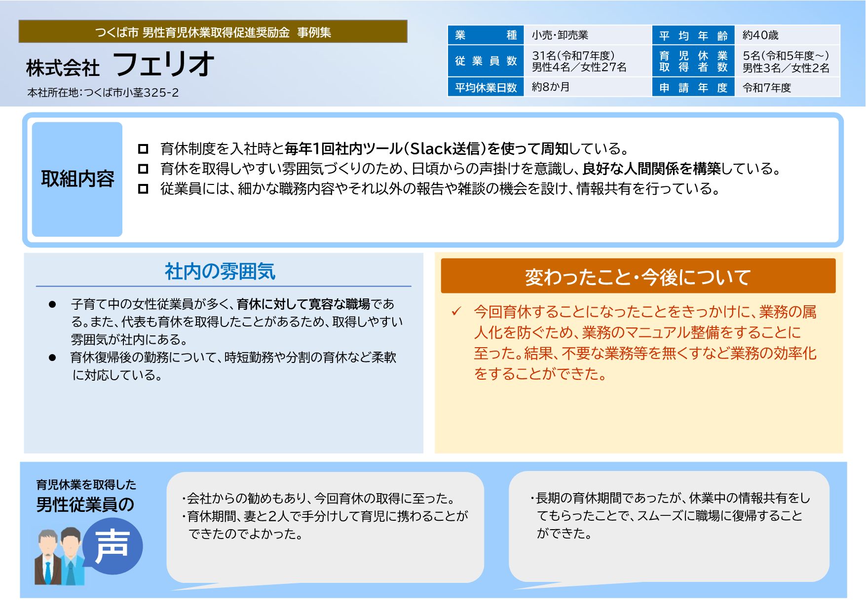 株式会社フェリオ取組事例