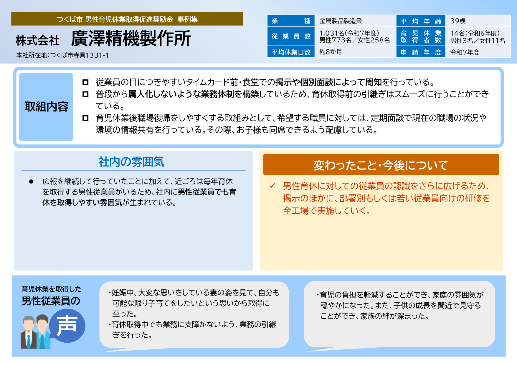 株式会社廣澤精機製作所取組事例