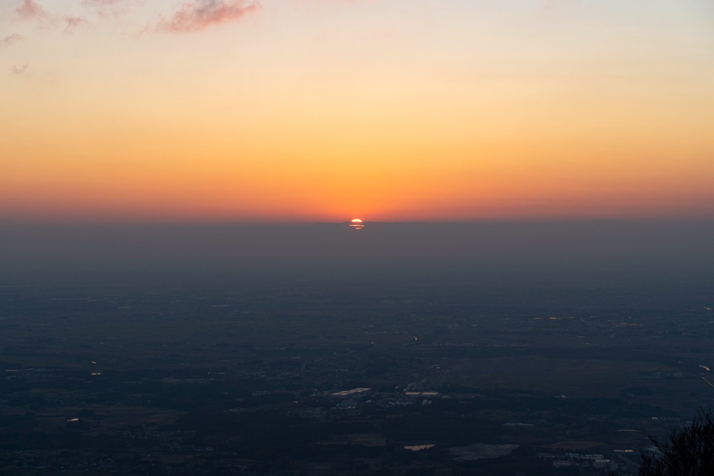 男体山山頂の夕景