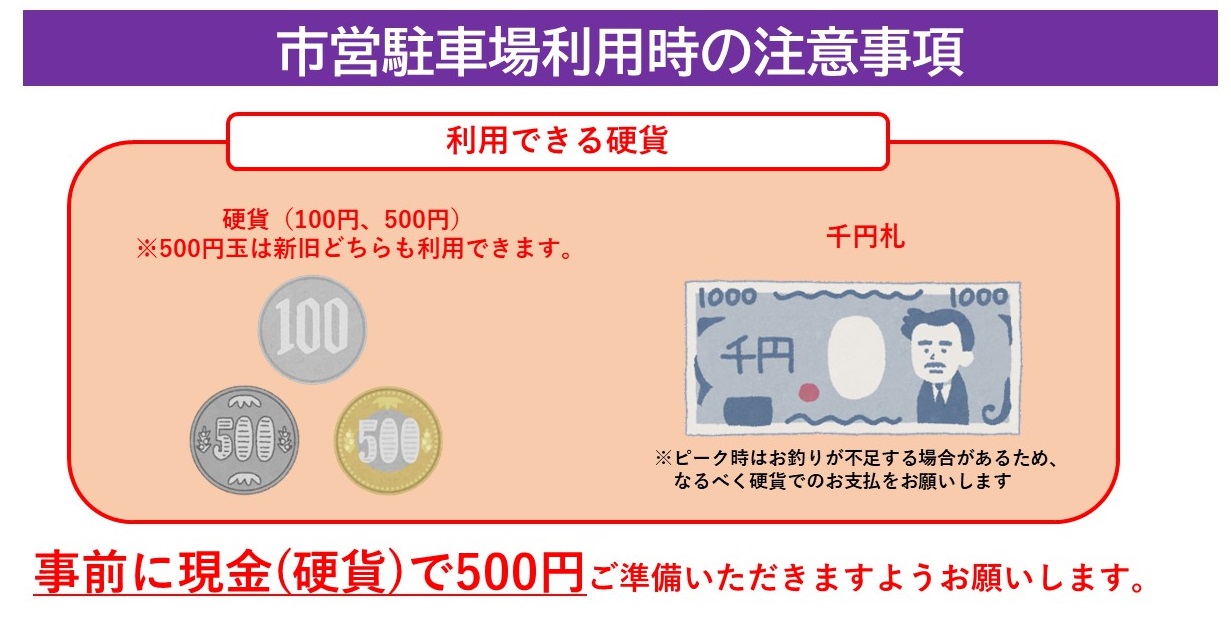 市営駐車場利用時の注意事項