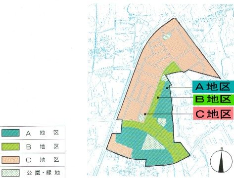 宿西地区地区計画区分図