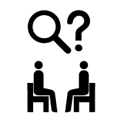 調べもの・本探しの相談（レファレンス）ピクトグラム