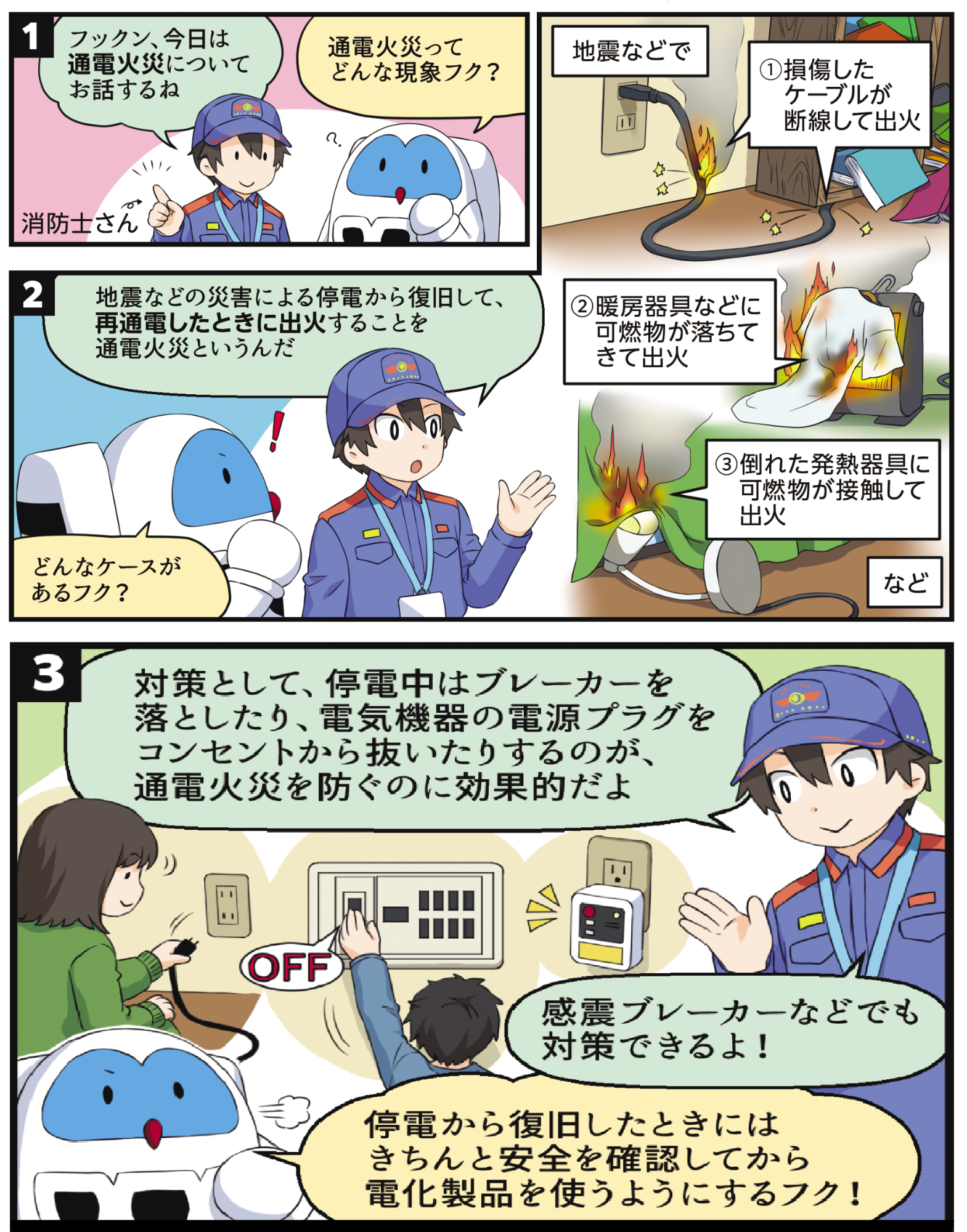 マンガでわかる通電火災