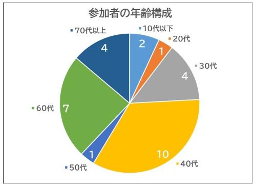 参加者の年齢構成円グラフ