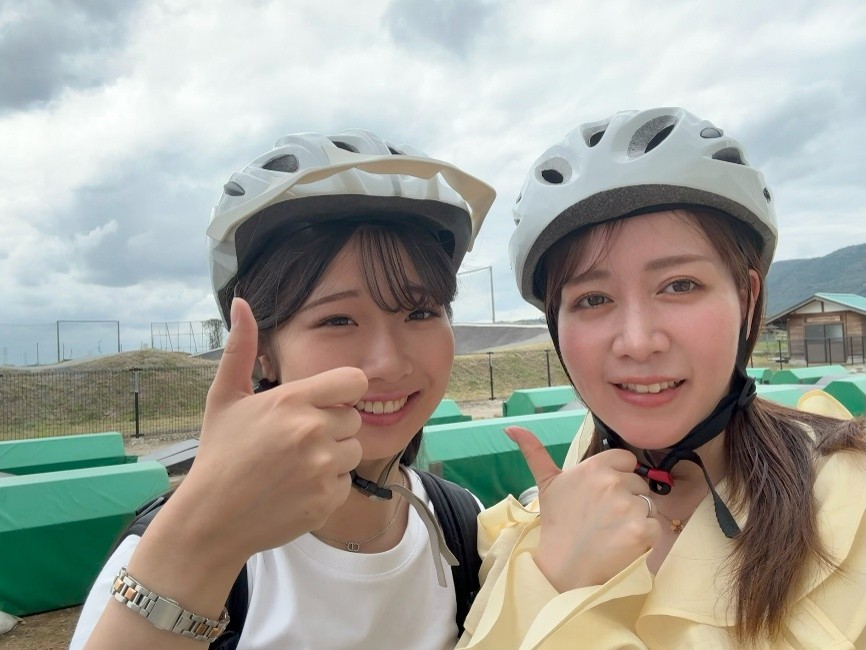 サイクルパークつくばで記念撮影