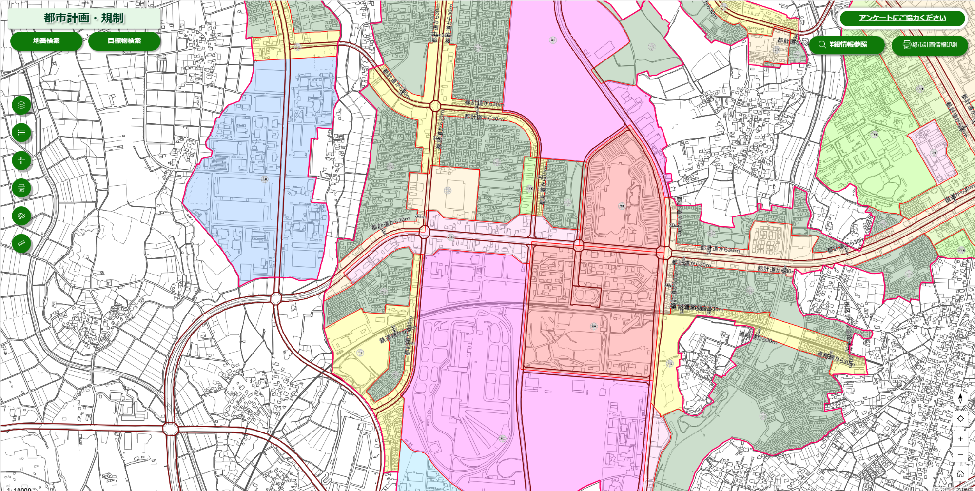 つくミル都市計画マップ