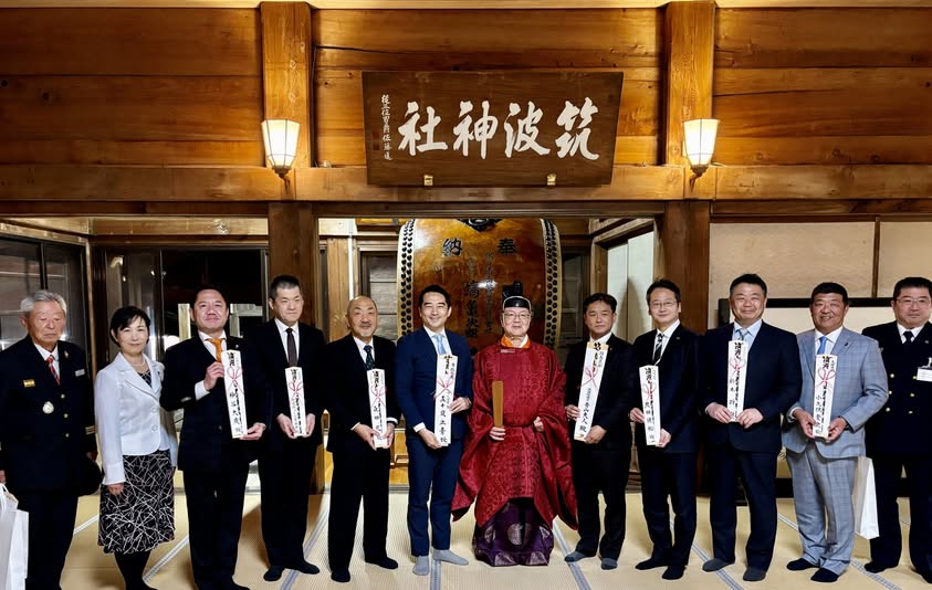 筑波山神社での集合写真