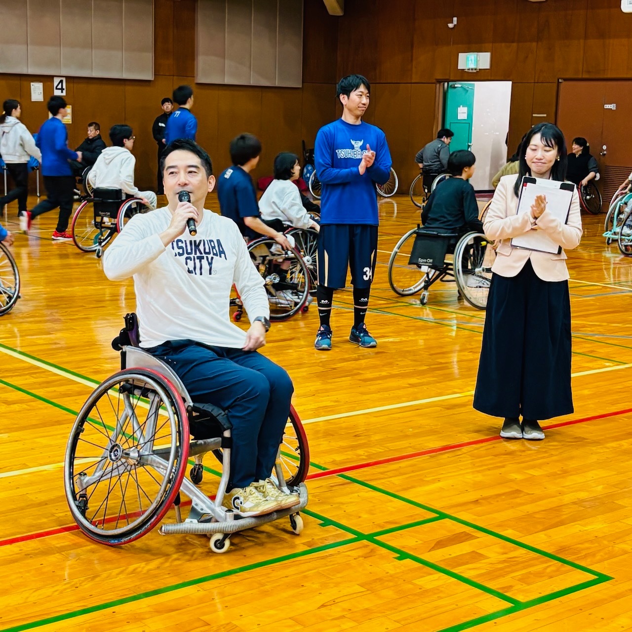 体験後にそのまま挨拶。腕がパンパン。