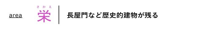 area栄 長屋門など歴史的建物が残る