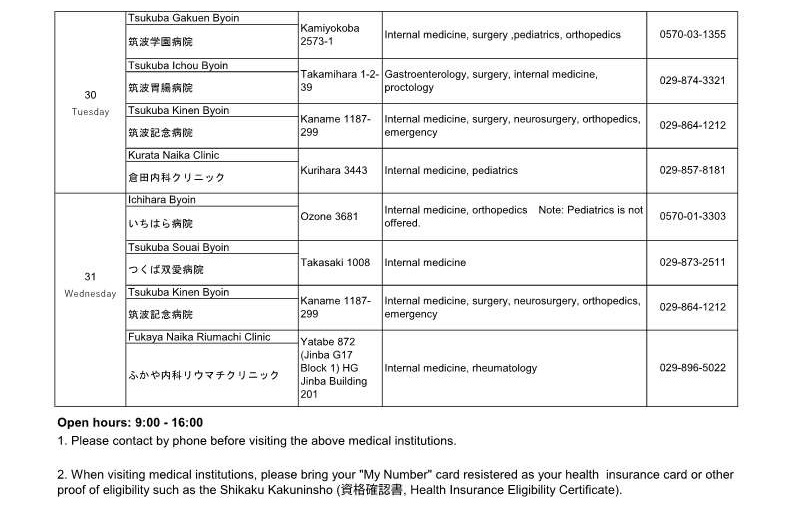 Clinics open on Sundays and holidays in December