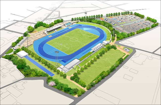 陸上競技場基本設計完成イメージ図