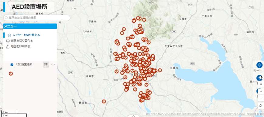 つくミルでみたAED設置場所のイメージ写真