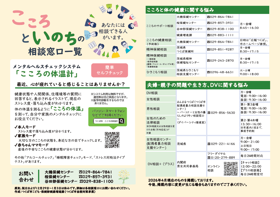 R8こころといのち相談窓口表