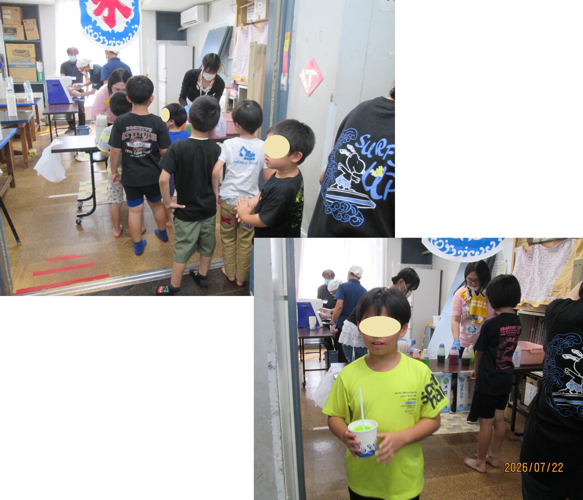 かき氷を受け取る写真