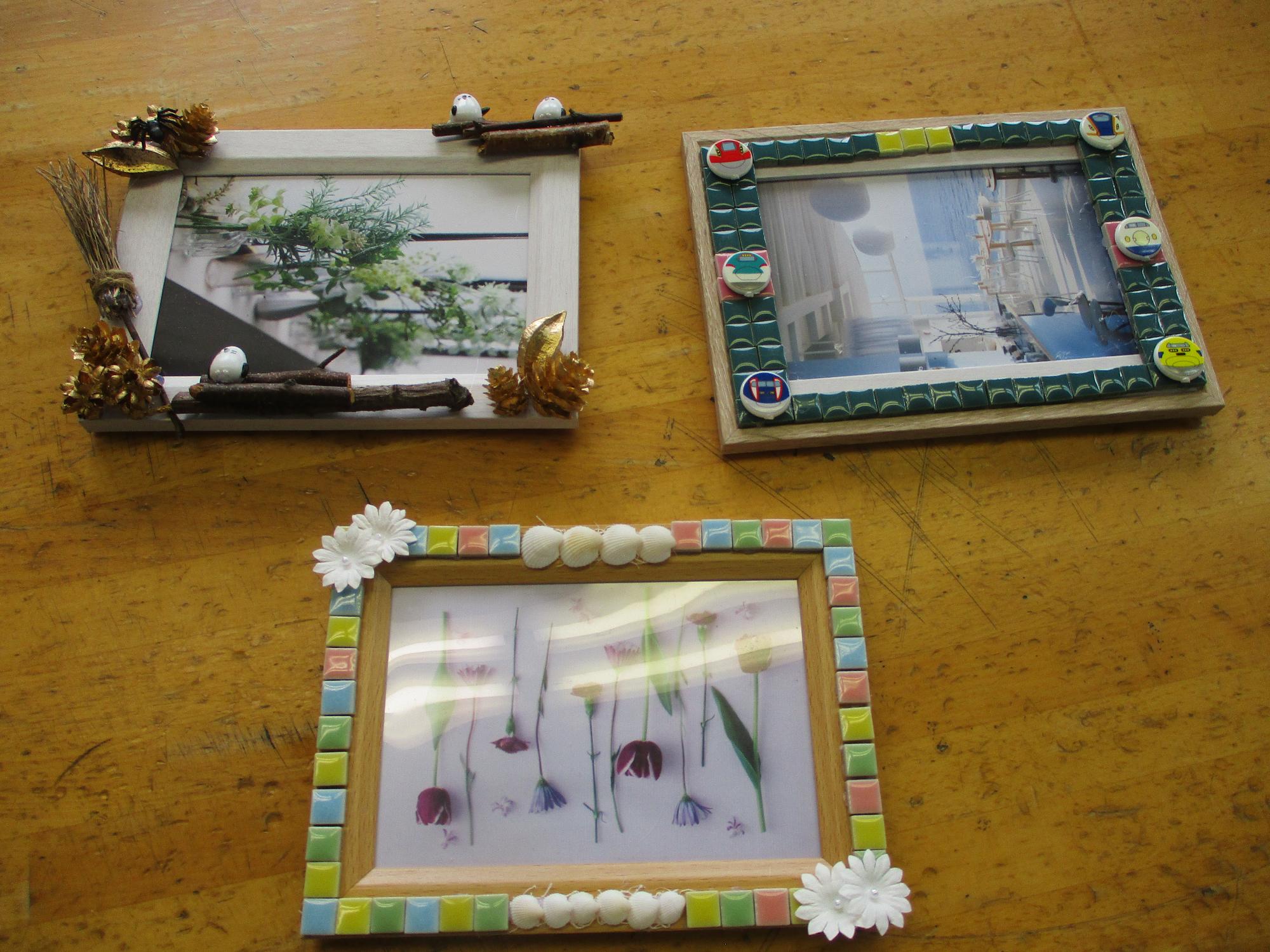 完成した3つのフォトフレーム