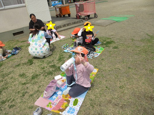 思わずピースサイン