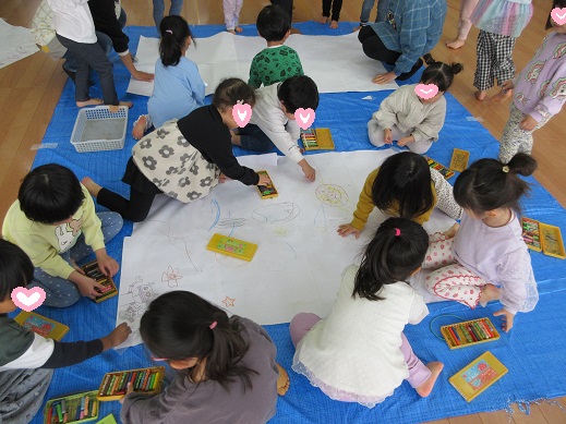 お絵かきコーナーの様子