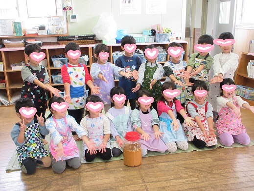 味噌と一緒に記念写真