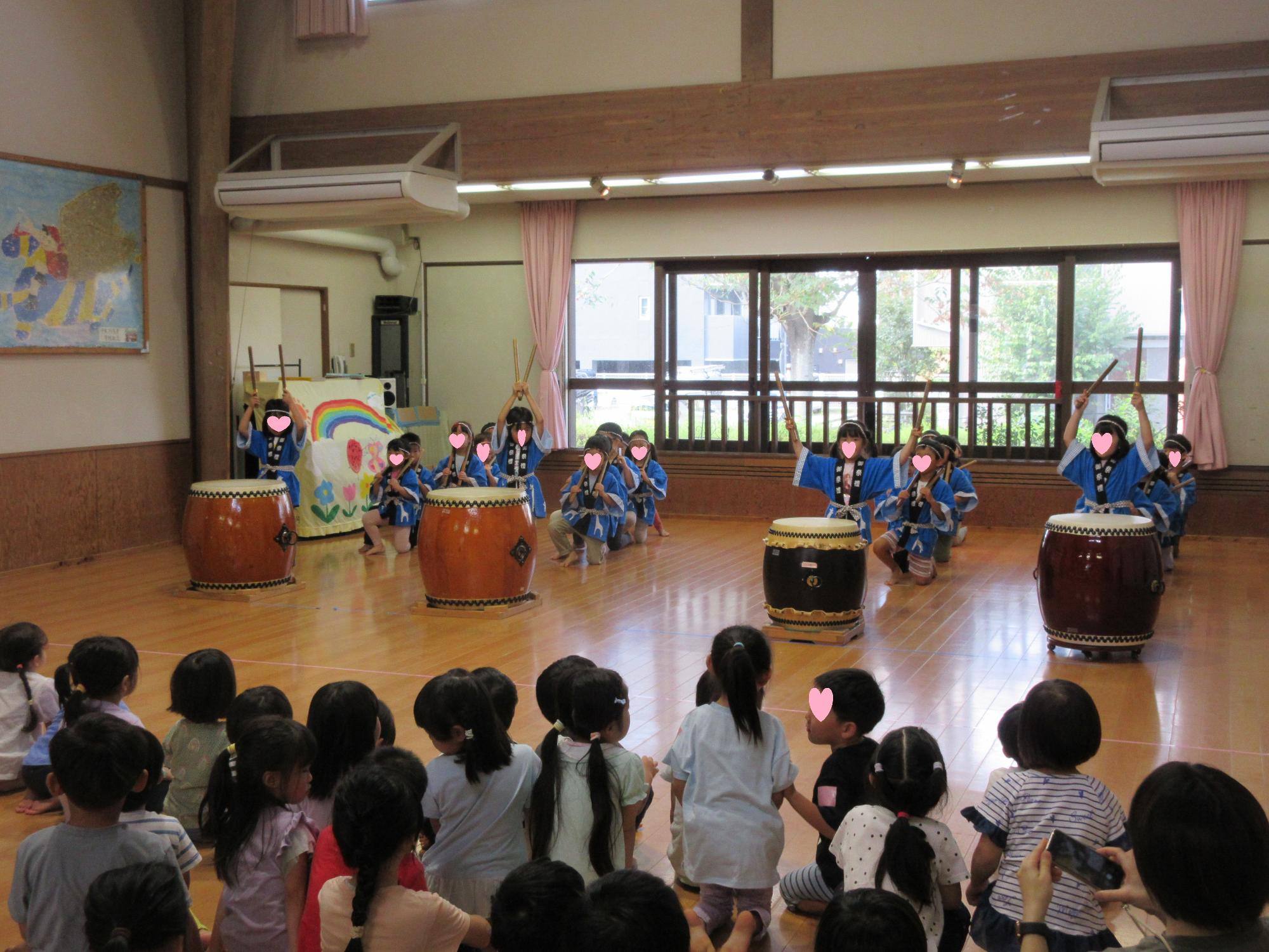 5歳児太鼓披露