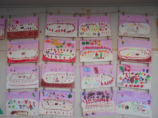 クリスマスケーキの絵画