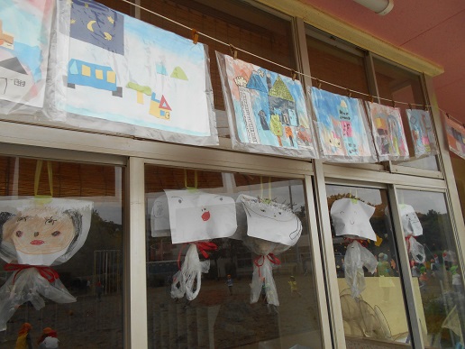 万国旗とてるてる坊主